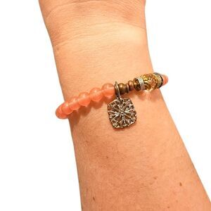 Vintage CFC Pink Beaded Stretch Necklace